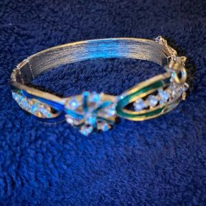 Elegant Silver and Green Bracelet